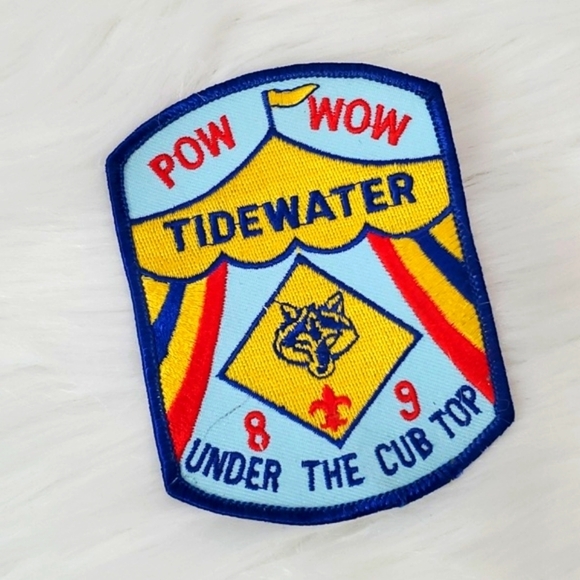 Boy Scouts of America Pow Wow Tidewater 89 Cub Scouts Iron On Patch Embroidered - Picture 1 of 7